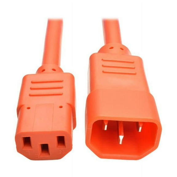 3 ft. Power Extension Cord 14 AWG, 15A C14 C13 Heavy Duty SJT Orange
