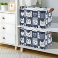 thumbnail image 2 of Yayeee Foldable Storage Basket for Shelves with Handles Set of 2 Waterproof Cloth Bins, Blue Cats and Hearts, 2 of 7