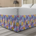 thumbnail image 1 of Smile Funny Doodle Bed Skirt, Happy Monsters with Many Eyes in a Bohemian Style, Elastic Bedskirt Dust Ruffle Wrap Around for Bedding Decor, 4 Sizes, Ceil Blue and Multicolor, by Ambesonne, 1 of 2
