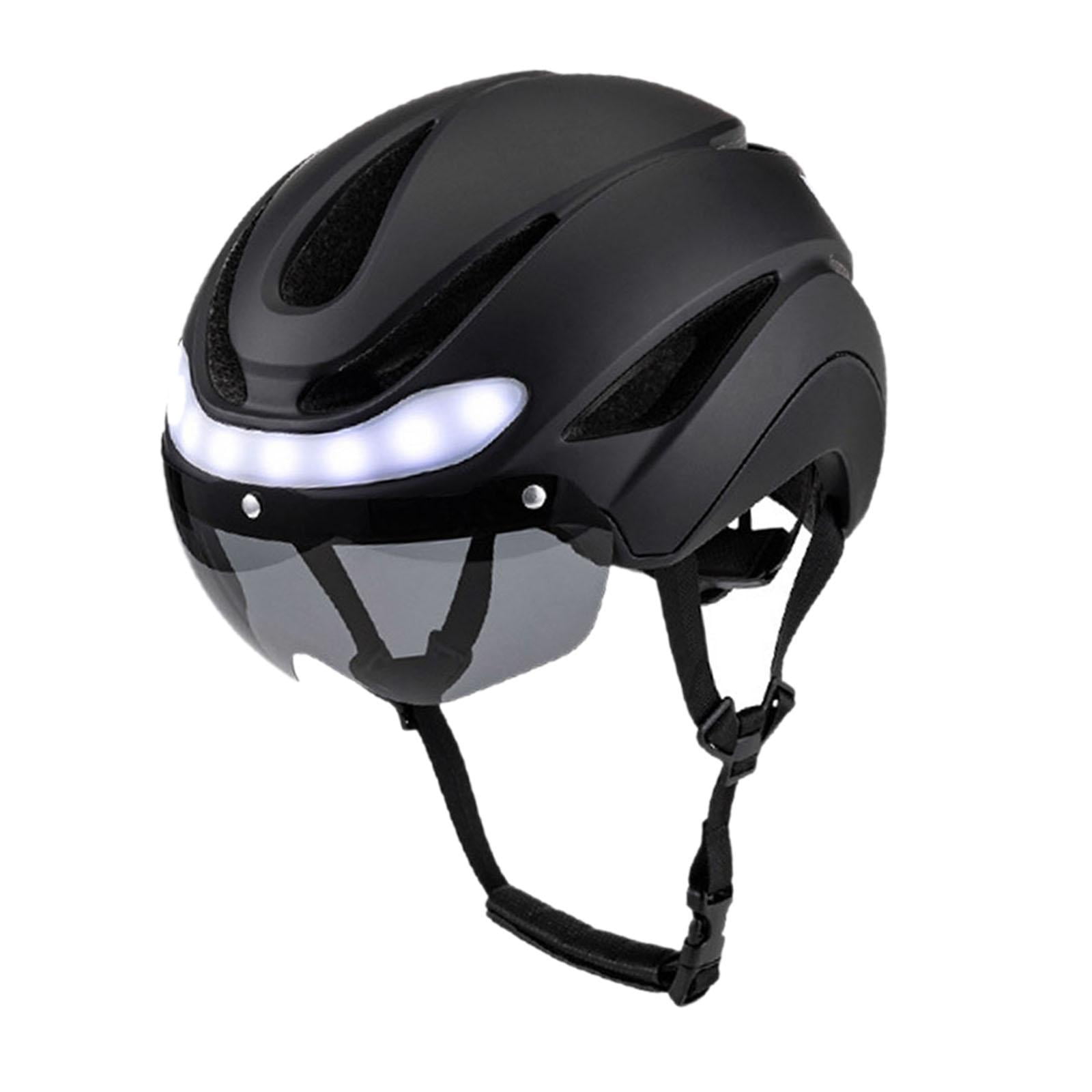 Baoblaze Bike Helmet with Light Shockproof Adjustable Chin Strap Breathable Sports Helmet for Adult for Climbing Biking Inline Skating Black
