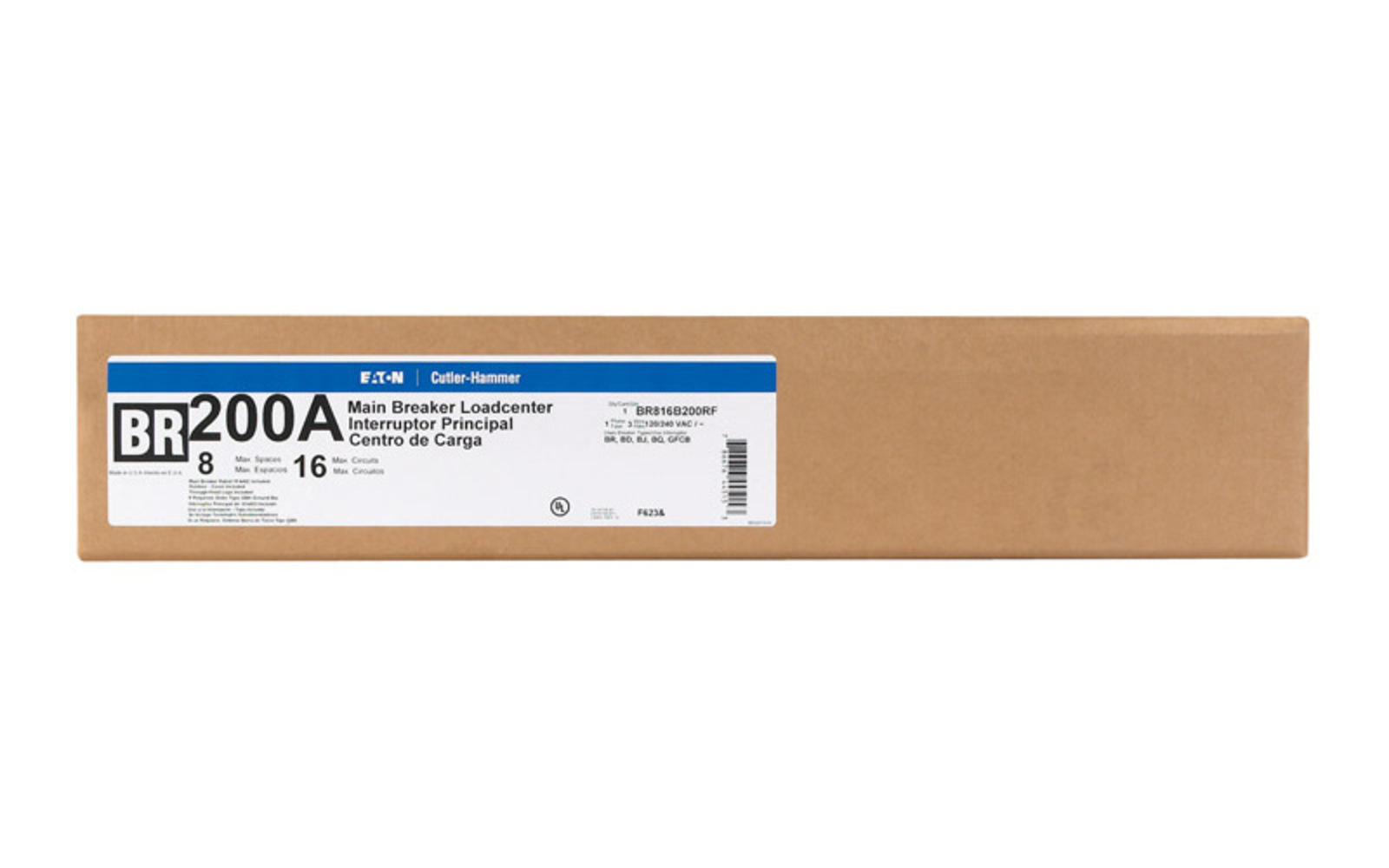 Eaton BR 200A 8-Space 16-Pole Outdoor Plug On Neutral Main Lug Load Center