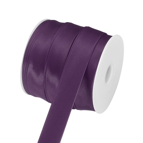 Uxcell Double Fold Bias Tape for Sewing, 1 Inch x 25 Yards Satin Bias Binding Tape Continuous Bulk for Quilting Binding Seaming Hemming Fabric Piping DIY Craft, Dusty Purple