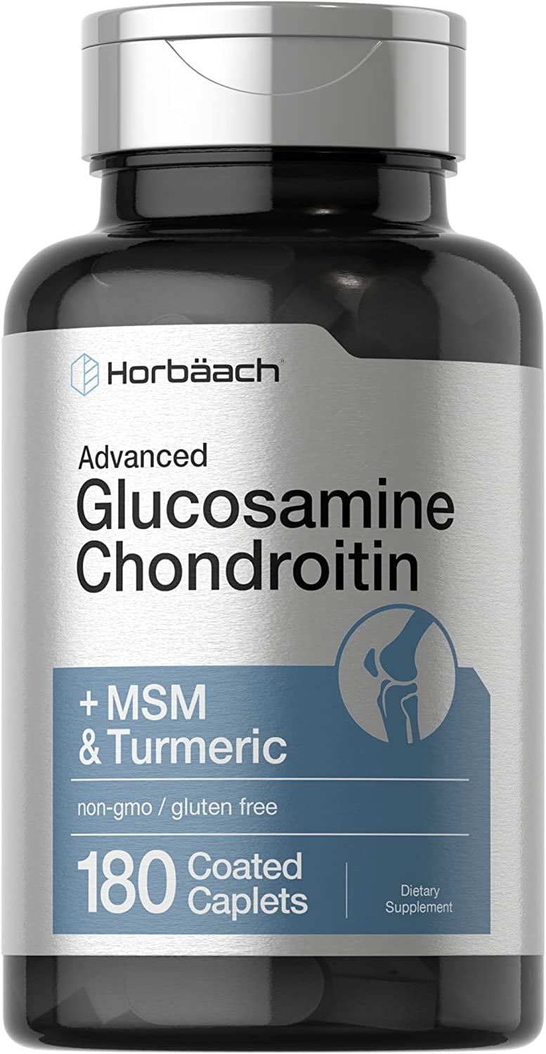 Glucosamine Chondroitin Plus MSM & Turmeric 180 Coated Caplets by Horbaach