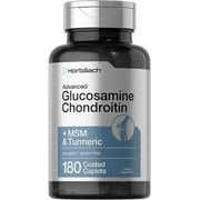 Glucosamine Chondroitin | Plus MSM & Turmeric | 180 Coated Caplets | by Horbaach
