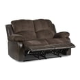 thumbnail image 3 of Lexicon Cranley Traditional Microfiber Double Reclining Loveseat in Chocolate, 3 of 8
