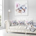 thumbnail image 3 of Designart Cat with Blue Eyes Watercolor - Animal Throw Pillow - 18x18, 3 of 5