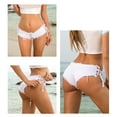 thumbnail image 5 of Pantalones cortos ajustados elásticos para mujer, Mini pantalones cortos de mezclilla, pantalones cortos rasgados, Tanga de cintura baja, ropa Prendas para la parte inferior del cuerpo Blanco L Jumpingount AP012050-03, 5 of 5
