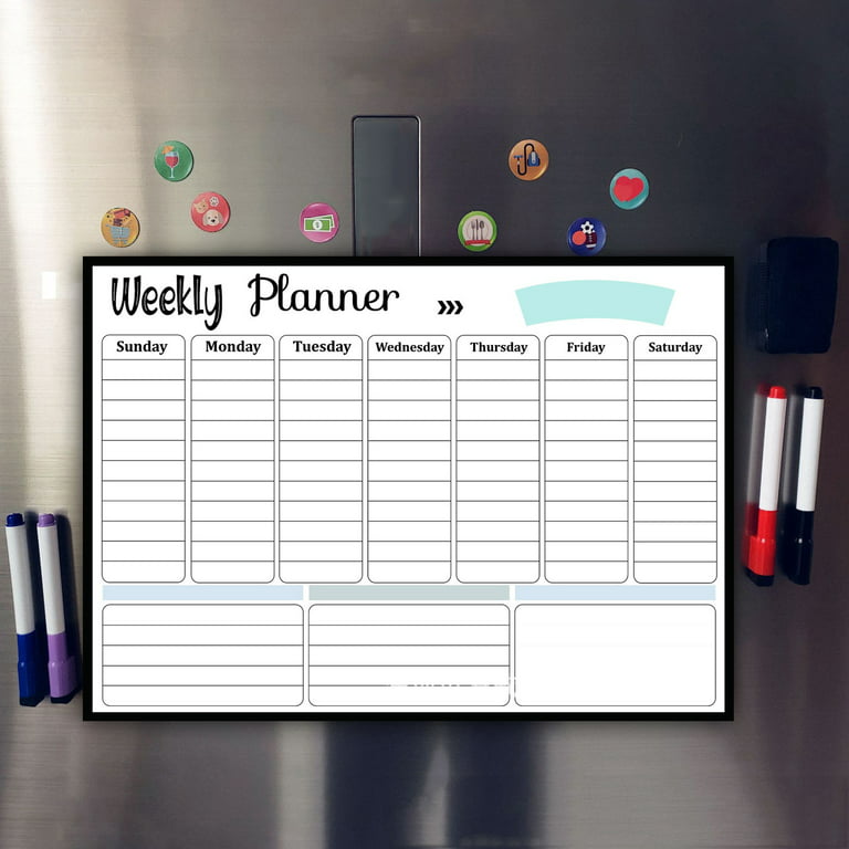 NUOBESTY 4pcs Blackboard for Wall Chalkboard Calendar Acrylic Calendar for  Fridge 3 Month Calendar Whiteboard Weekly Planner Weekly Schedule Board