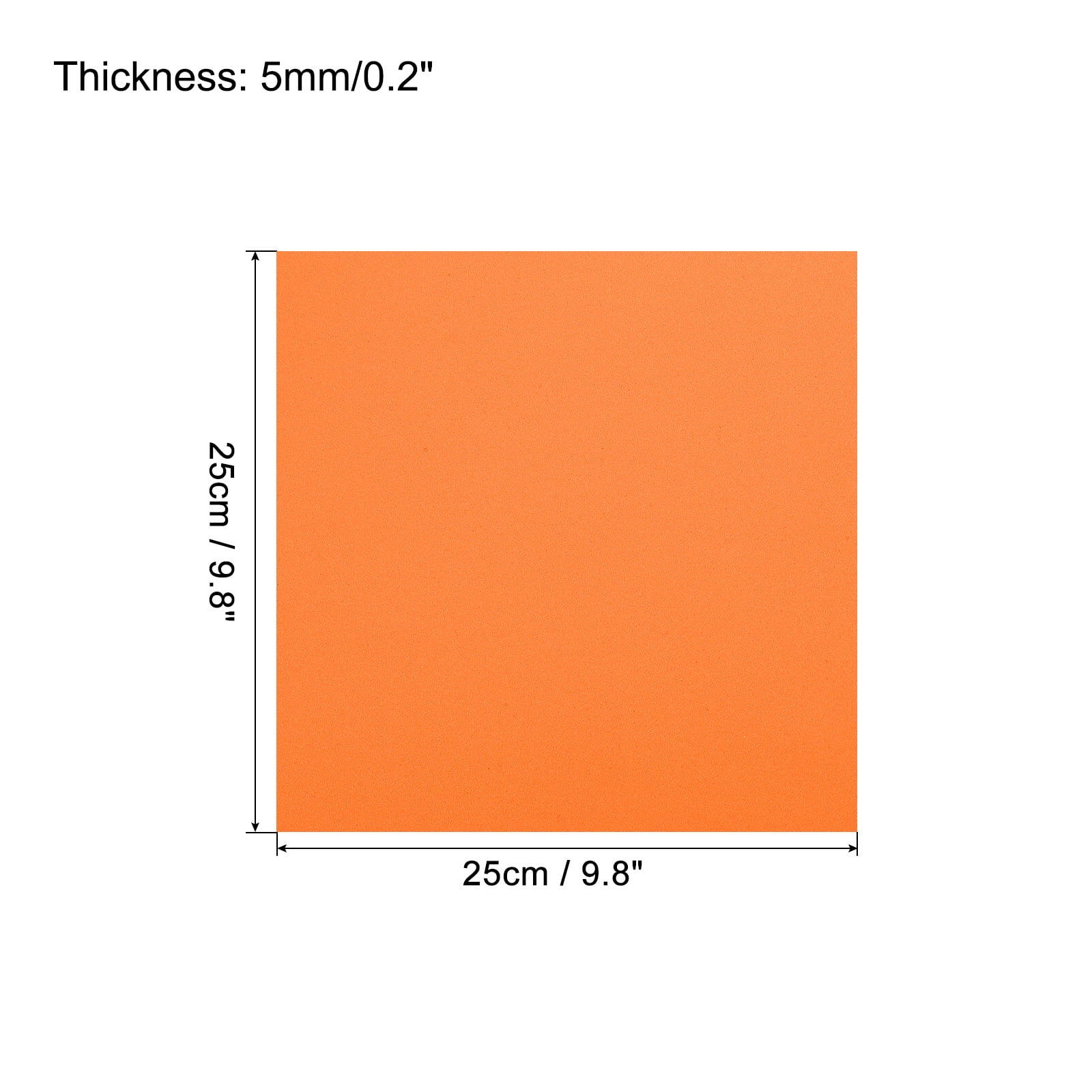 EVA Foam Sheets Orange 9.8 Inch x 9.8 Inch 5mm Thick Crafts Foam Sheets 8Pcs