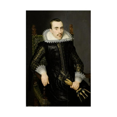 Portrait of a Man, Possibly Walterus Fourmenois (A Man from the Boudaen Courten Family) Print Wall Art By Salomon Mesdach