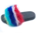 thumbnail image 1 of ORUYROP Women Artificial Fur Slide Slippers Soft Furry Open Toe Slip On Sandals, 1 of 3
