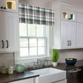thumbnail image 5 of Kitchen Curtain Valance and Tiers Set Check Plaid Rod Pocket Kitchen Tier Curtain Valance Set 3 Piece Farmhouse Brown Blue Buffalo Plaid Window Curtain Valance Tier Set for Bedroom Bathroom 54x36 Inch, 5 of 6