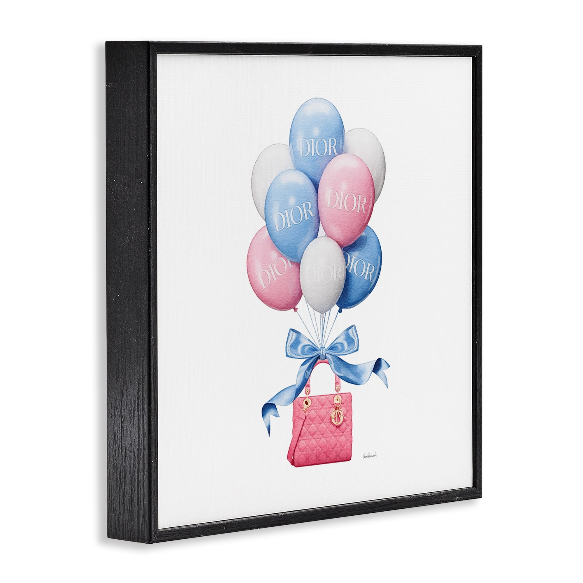 Stupell Industries Pink & Blue Handbag Balloons Black Framed Giclee Art, design by Amanda Greenwood
