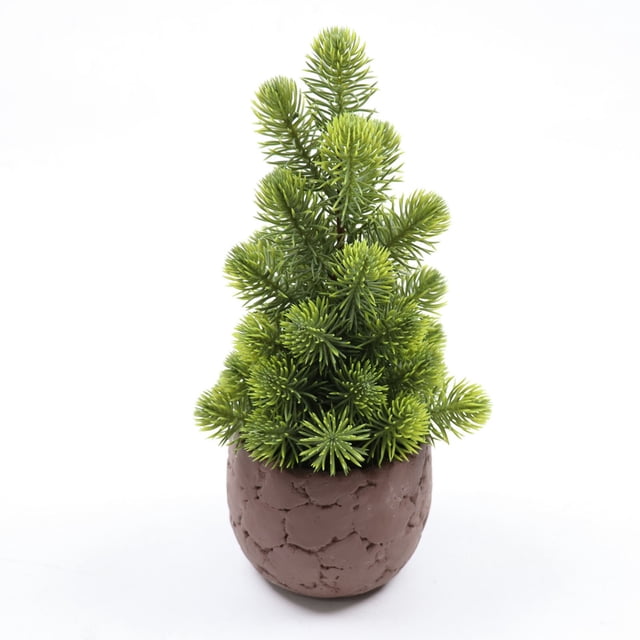 Mini árbol de Navidad simulado, decoración de maceta sin maceta