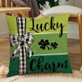 thumbnail image 4 of St Patricks Day Pillow Cover 17.7x17.7 inch Green Shamrock Clover Lucky Decorative Farmhouse Throw Pillows St Patrick's Day Cushion Case for Sofa Couch Home Bed Decor, 4 of 6
