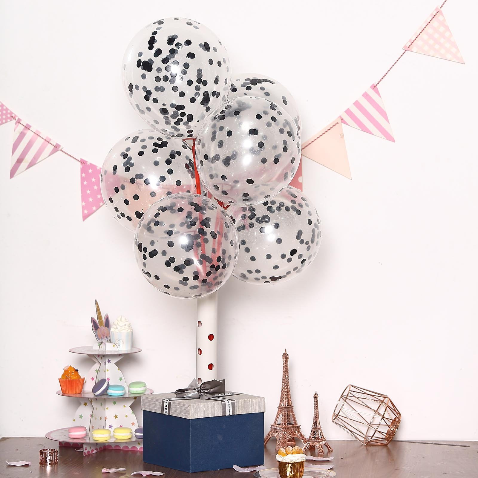 Efavormart 10 Pack 12" Clear Confetti Balloons Party Balloons Filled With Confetti Dots