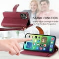 thumbnail image 6 of Wallet Case for iPhone 13 Pro Max Women Men, Durable PU Leather Magnetic Flip Lanyard Strap Wristlet Zipper Card Holder Kickstand Wallet Phone Case Cover Full Body Protection, Red, 6 of 10