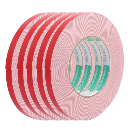 5pcs 10M 10mm x 1mm Double-side Adhesive Shockproof Sponge EVA Tape Red White