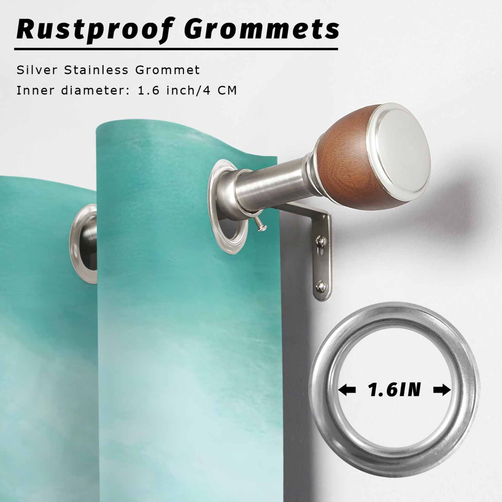 Summer Beach Outdoor Curtains for Patio, Teal Green Gradient Ocean Wave Beige Sand Abstract Sunshade Privacy Drapes Grommet Waterproof Outside Curtains for Porch/Cabana/Balcony 54"x 108", 1 Panel