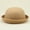 Khaki, variant on AKEGAMN Elegant Wool Roll Up Brim Panama Bowler Hat for Men and Women, Red One Size