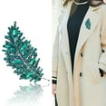 thumbnail image 2 of Skymirror Creative Shining Rhinestones Leaves Shape Brooch Clothes Lapel Pin Shawl Hat Badge Fashion Accessories Party Jewelry Gift, 2 of 8