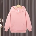 thumbnail image 3 of JULMCOMO Youth Hoodie Preppy Oversized Long Sleeve Sweatshirts kid's Cute Drop Basic Color Hoodies Loose Pullover Tops with Pocket Pink 2-3 Years, 3 of 6