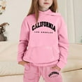 thumbnail image 2 of Toddler Girls Outfits Sets Casual Winter Wear Trendy Printed Hooded Sweatshirt Fall Girls Clothing Sets Pink Size 3-4T, 2 of 4