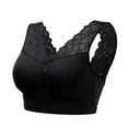 thumbnail image 5 of Women Sexy V Neck Lace Bras Push Up Padded Bra Seamless Comfortable Bralette Sports Sleep Bra Blue L, 5 of 17