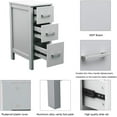 thumbnail image 3 of UEV Free Standing Single Vanity,Bathroom Drawer Organizer,Nightstand,Made of MDF Wood,12" Lx20 Wx30 H,Vertical Dresser Storage Tower Vanity for Bedroom/Hallwa/Entryway,Self-Assemble,3 Drawers (Grey), 3 of 11