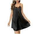 thumbnail image 2 of Xysaqa Womens Lingerie Satin Nightgown Flowy Mini Slip Chemise Short Nightwear Nightdress Hollow Out Lace Sleepwear Dress Summer Savings, 2 of 6