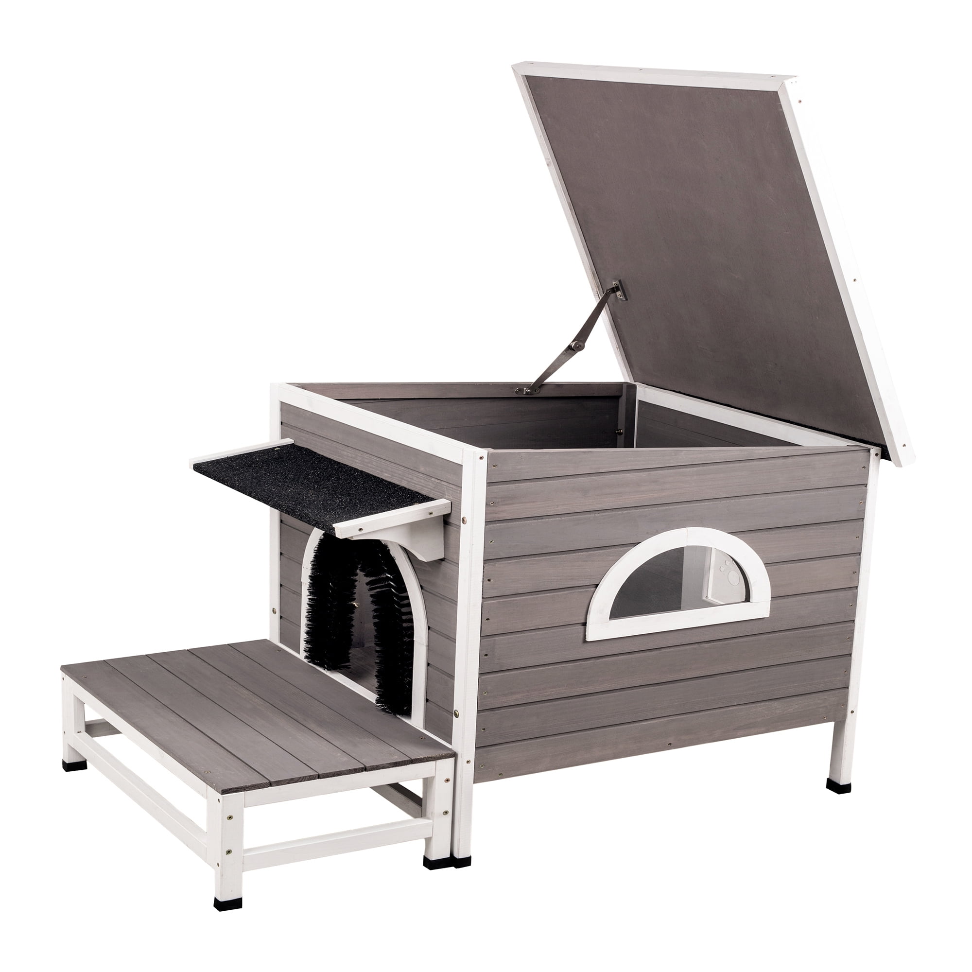 Resenkos Outdoor Cat House Wooden Kitty Shelter, Waterproof Small Animal House Resenkos Outdoor Cat House Wooden Kitty Shelter, Waterproof Small Animal House