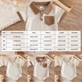 thumbnail image 4 of Vdoaml Baby Boy Clothes Infants Collared Polo Romper Newborns Short Sleeve Bodysuit with Snap Crotch 3-6 Months Khaki, 4 of 4