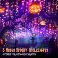 thumbnail image 2 of 1280 LED Halloween Lights Outdoor Waterproof Fairy String Lights with 240 Drops 131ft 8 Modes iciclelights Timer Memory Halloween Decorations for Home Window Indoor Holiday (Orange+Purple), 2 of 8