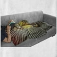 thumbnail image 6 of Jukebox Soft Flannel Fleece Throw Blanket, Retro Vintage 50s Pin up Inspired Striped Backdrop Old Music Box, Cozy Plush for Indoor and Outdoor Use, 50" x 60", Petrol Blue Beige, by Ambesonne, 6 of 6