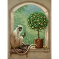 thumbnail image 2 of Kruskamp, Janet 15x18 Gold Ornate Wood Framed with Double Matting Museum Art Print Titled - Monkey and Pear Tree, 2 of 4