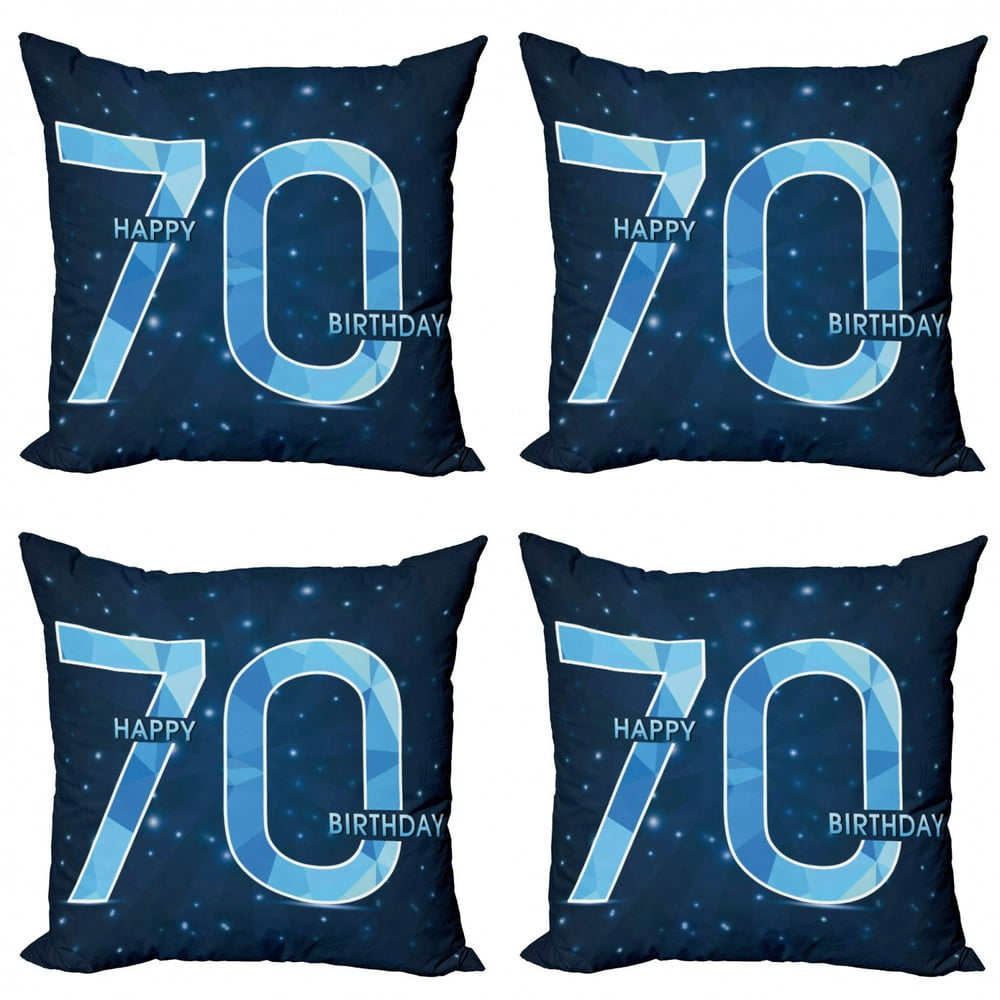 70th Birthday Throw Pillow Cushion Case Pack Of 4 Stars Space Theme