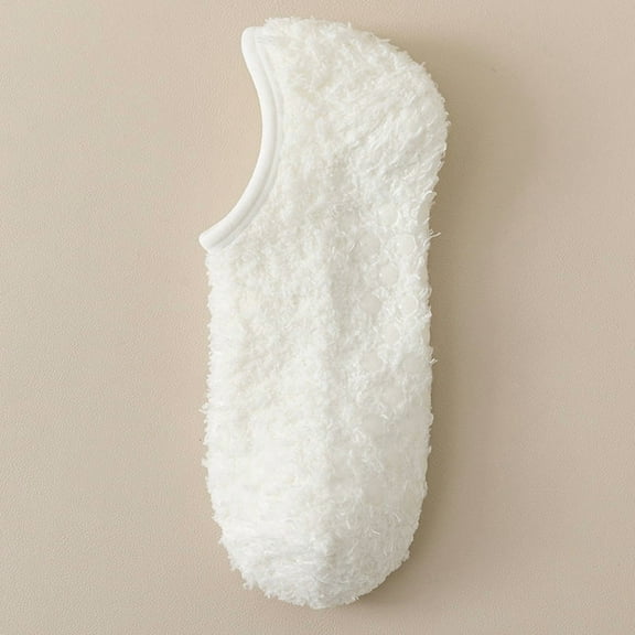 suxuMhao Coral Fleece Socks, 3 Pairs White Ankle Socks-Thermal Short Socks for Autumn, Fluffy Floor Socks with Warmth, One Size Fits Most, Soft Comfort for Daily Wear, Suitable for Home Use​