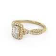 thumbnail image 3 of AFFY Twisted Infinity Halo Solitaire Engagement Rings for Women, 1.00 Carat (ctw) Emerald And Round Lab Grown Diamond Ring In 14K Yellow Gold Over 925 Sterling Silver F-G-H, SI Quality Size-7, 3 of 6