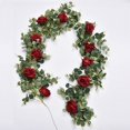 thumbnail image 4 of Hoja de eucalipto rosa enredadera flor artificial rosa hoja de eucalipto enredadera camino de boda Ratán, 4 of 6