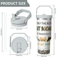 thumbnail image 5 of 1pc Cat Lovers 30oz Tumbler with Straw & Handle - Insulated Stainless Steel Cup | Holiday Gift for Man Women (Christmas, Valentine's, Birthday), 5 of 7