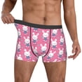 thumbnail image 2 of Kdxio Men's Boxer Briefs with Rabbit Holding Flowers Print - Comfortable and Breathable Underwear for Everyday Wear, 2 of 7
