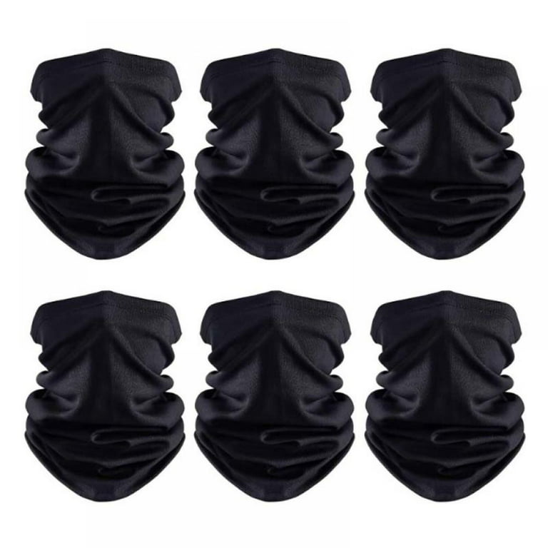 6 Pack Neck Gaiter Face Cover, Unisex Sun UV Protection Face Bandana,  Reusable Cloth Mask Scarf Motorcycle Balaclava for Men Women Outdoor Fishing  Cycling Hiking Black 