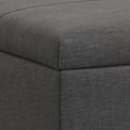 thumbnail image 3 of Gabbie 36 inch Wide Square Coffee Table Storage Ottoman in Slate Grey Polyester Linen, 3 of 11