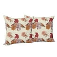 thumbnail image 6 of Ambesonne Modern Throw Pillow Cover 2 Pack, Big Flowers Butterflies Art, 20", Cream Orange, 6 of 6