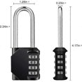 thumbnail image 2 of Long Shackle Padlock,2.2 Inch Long Shackle Lock, 4 Digit Combination Lock, Resettable Weatherproof Combo Lock for School, Gym Employee Locker, Outdoor, 2 of 5