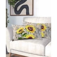 thumbnail image 2 of Sunflowers Pillow Covers King Size, Botanical Floral Farmhouse Retro Wood Grain Soft Bed Throw Pillowcases Breathable Cooling Long Lumbar Body Pillow Sham Cover for Bed Sofa 20''x40'', 2 of 7