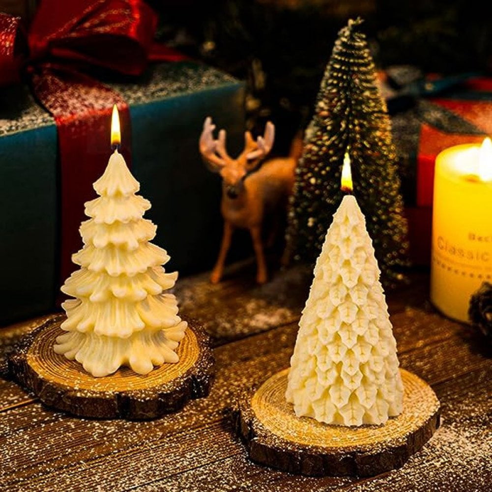3D Christmas Tree Candle Silicone Mold DIY Christmas Candle Making Kit Handmade Soap Plaster Resin Baking Tools Holiday Gifts