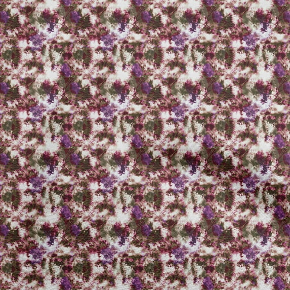 oneOone Polyester Spandex Purple Fabric Tie & Dye Fabric For Sewing Printed Craft Fabric By The Yard 56 Inch Wide