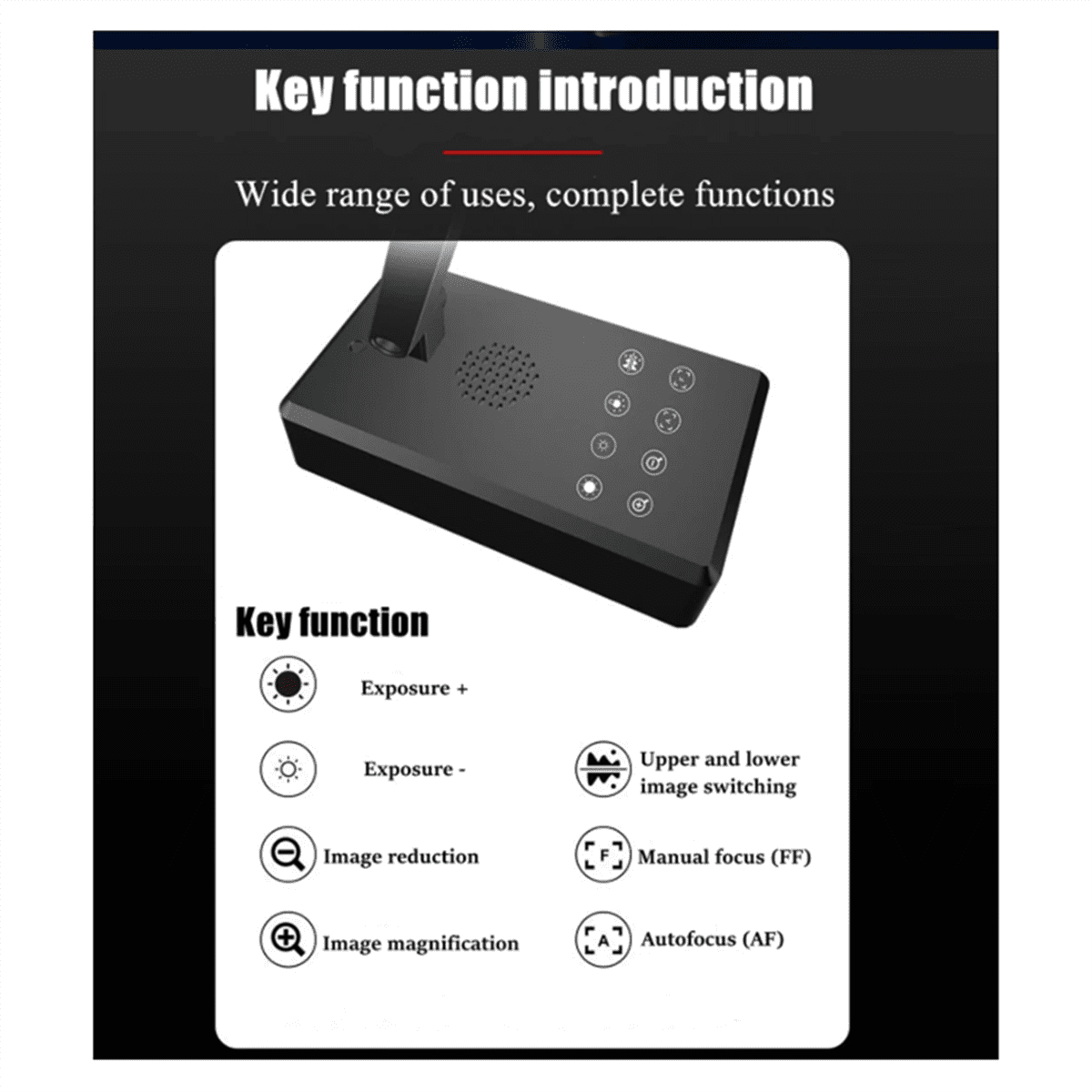 4K USB Document Camera 16MP Webcam Visualiser Image Invert Foldable for Live Demo Web Conferencing