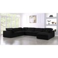 thumbnail image 3 of Maklaine Contemporary Black Linen Fabric Deluxe Modular Sectional Sofa, 3 of 7